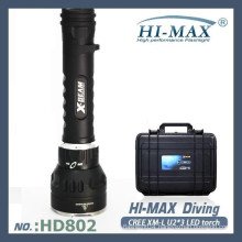 Shenzhen High quality 3*cree xm-l2 u2 150m waterproof diving flashlights from Hi-max